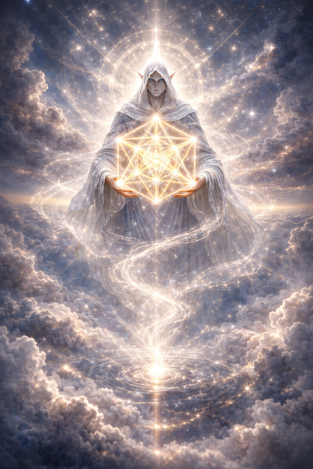 The Ether Genie holding the Dodecahedron
