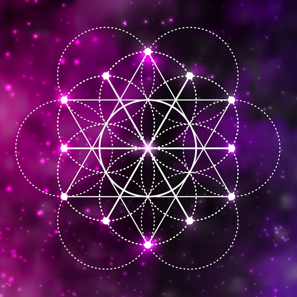 Sacred geometry graphic for the Cosmic Cuddle Companion